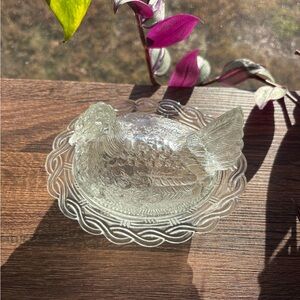 Clear Mosser 6.5” Hen on Nest